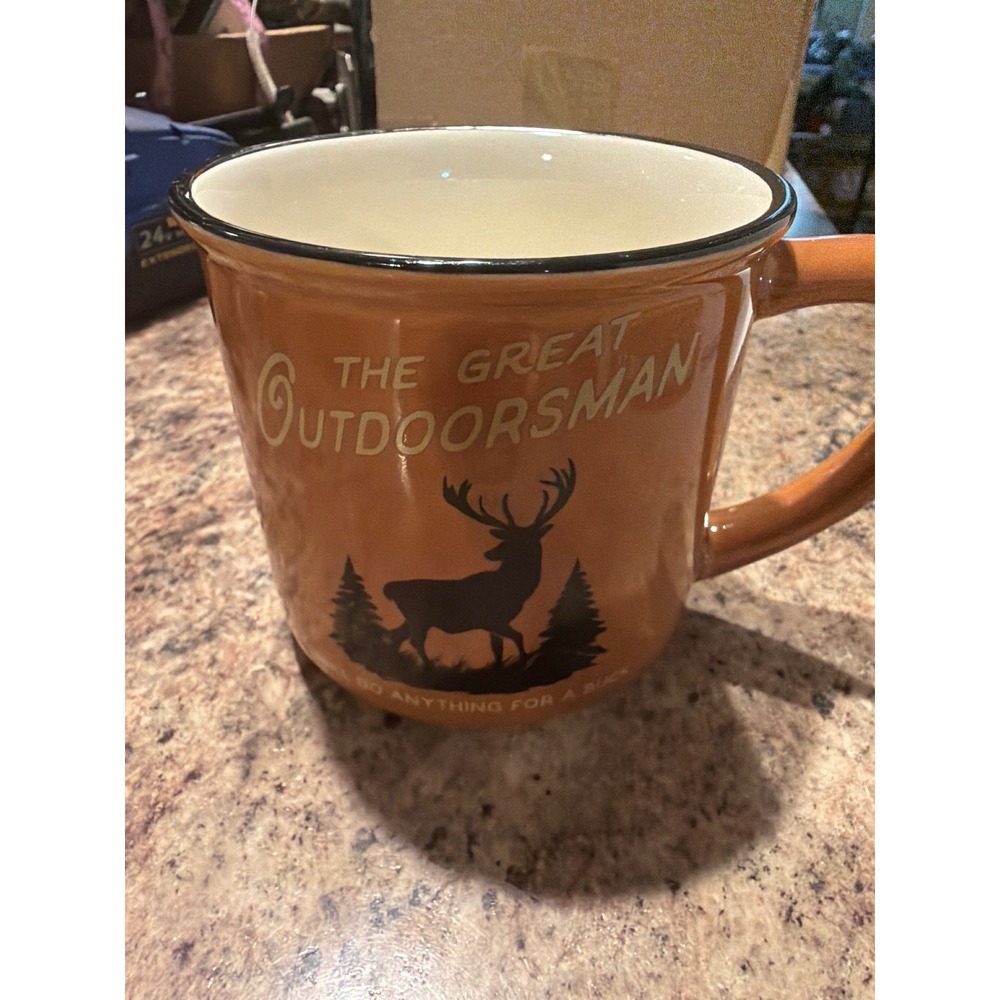 Our Name is Mud Great Outdoorsman Deer Hunting Orange Ceramic Coffee Mug 16oz